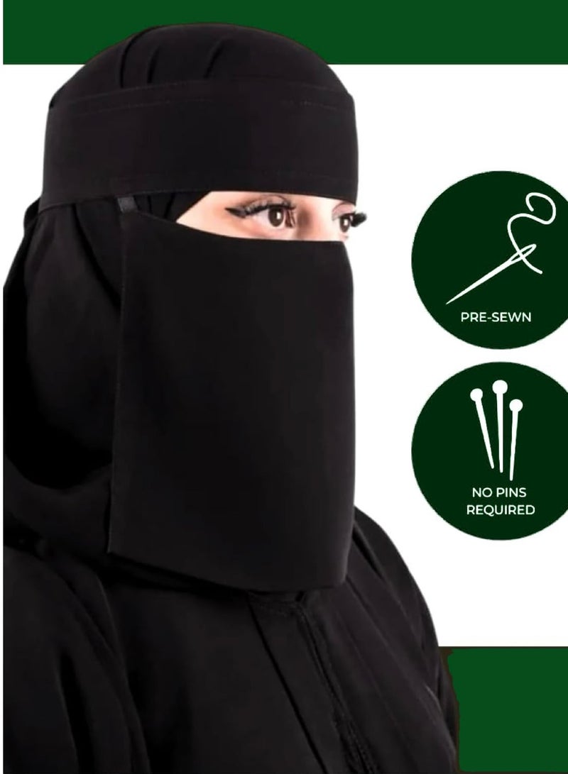 Traditional Arabian Niqab – Elegant Modest Face Covering, Soft Meterial, Premium Quality Face Veil For women 16x14 - Image 1