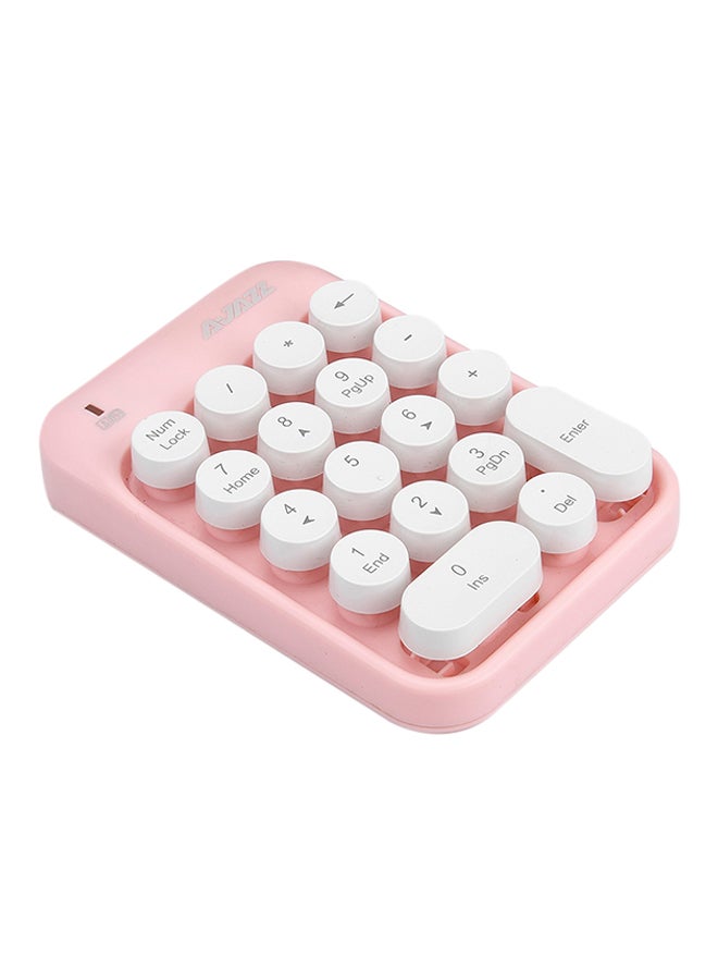 Ajazz Wireless Numeric Keyboard Pink/White - Image 1