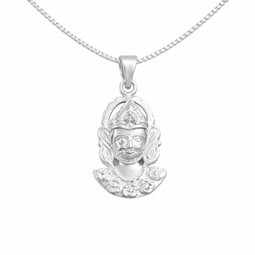 Parnika 925 Khatu Shyam Ji Pendant in Pure 92.5 Sterling Silver for Boys Girls, Men & Women | God Dollar Locket | Gift For Her n Him | - Image 1