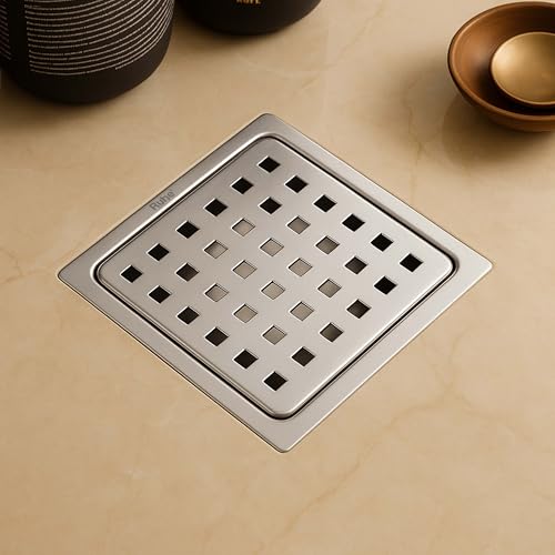 Ruhe® Check Square Flat Cut Floor Drain| Premium Stainless Steel | 5 x 5 inches | Pack of 6 - Image 2