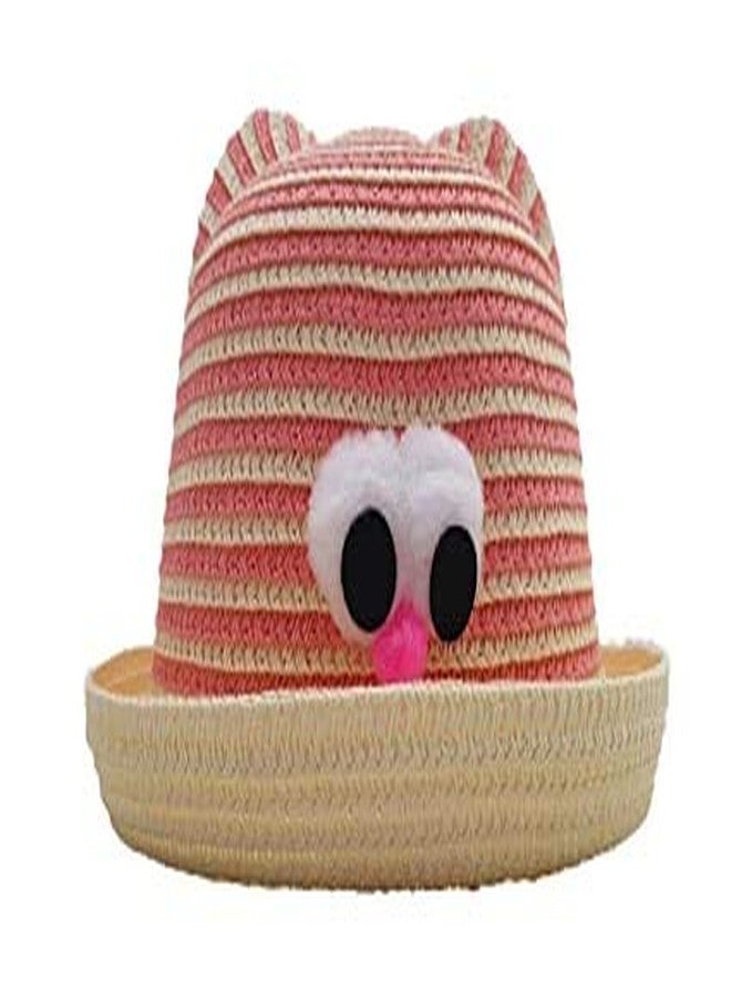 Malvina Baby Boy's and Girl's Kids Children Printed Cartoon Straw Fasion Bucket Hat (Pink) - Image 2