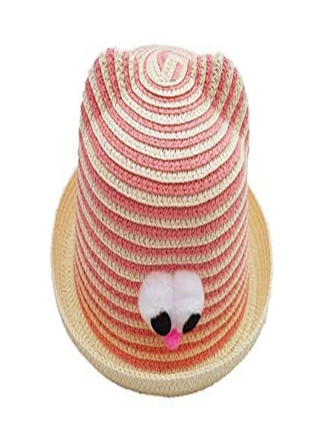Malvina Baby Boy's and Girl's Kids Children Printed Cartoon Straw Fasion Bucket Hat (Pink) - Image 1