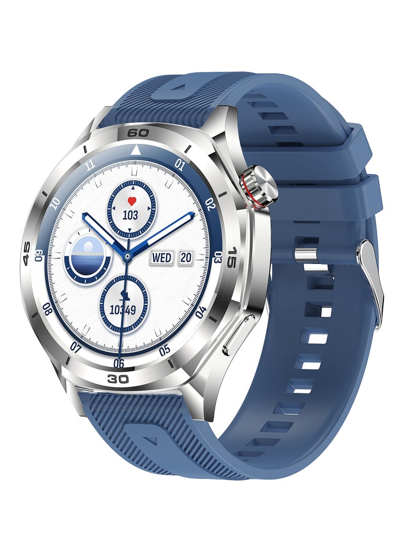 رولستيمي ساعة ذكية للرجال ، 1.52 " شاشة عالية الدقة ، إدارة رياضية متعددة ، مراقبة صحية ، مساعد صوت ، آي بي 67 مقاوم للماء ، ساعة ذكية للأعمال ، آر تي-آي 129 شريط أزرق - Image 1