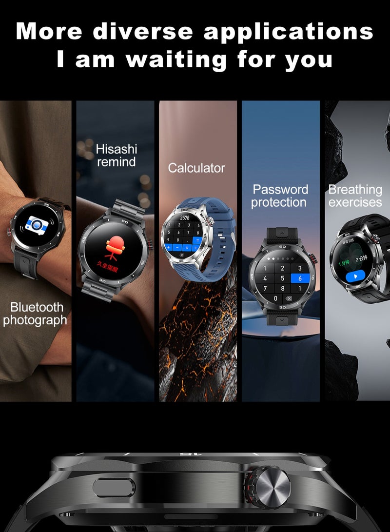 رولستيمي ساعة ذكية للرجال ، 1.52 " شاشة عالية الدقة ، إدارة رياضية متعددة ، مراقبة صحية ، مساعد صوت ، آي بي 67 مقاوم للماء ، ساعة ذكية للأعمال ، آر تي-آي 129 شريط أزرق - Image 5