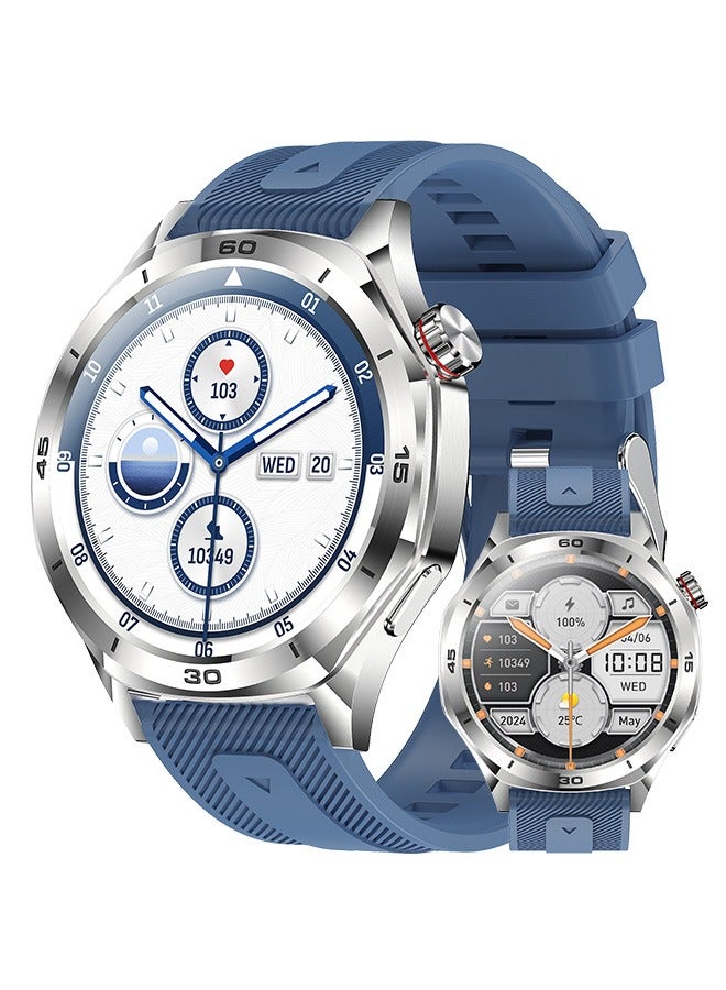 RollsTimi  Men's Smart Watch, 1.52" HD Screen, Multiple Sports Management, Health Monitoring, Voice Assistant, IP67 Waterproof, Business SmartWatch, RT-i129 Tape Blue - Image 1