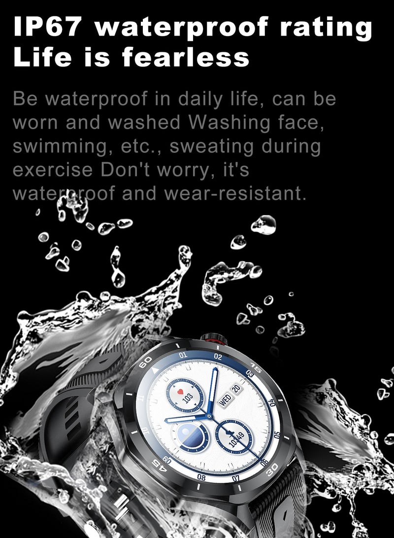 RollsTimi  Men's Smart Watch, 1.52" HD Screen, Multiple Sports Management, Health Monitoring, Voice Assistant, IP67 Waterproof, Business SmartWatch, RT-i129 Tape Blue - Image 3