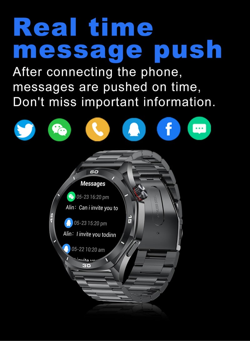 RollsTimi  Men's Smart Watch, 1.52" HD Screen, Multiple Sports Management, Health Monitoring, Voice Assistant, IP67 Waterproof, Business SmartWatch, RT-i129 Tape Blue - Image 4