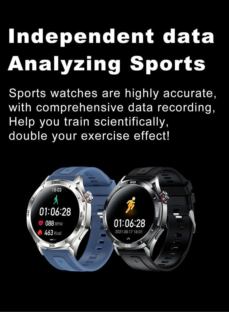 RollsTimi  Men's Smart Watch, 1.52" HD Screen, Multiple Sports Management, Health Monitoring, Voice Assistant, IP67 Waterproof, Business SmartWatch, RT-i129 Tape Blue - Image 5