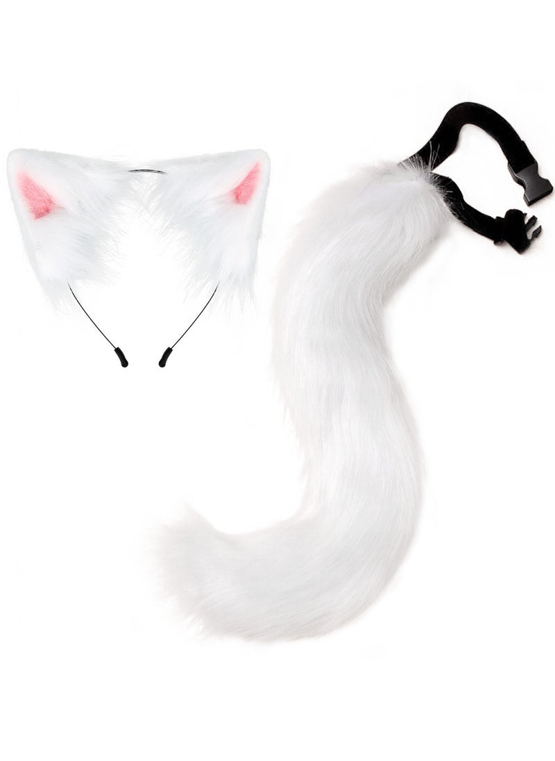 VUCATIN Cosplay Furry Wolf Cat Fox Tail and Ears Headband Set Costume Accessories Festival Fancy Party Toys Gift  - Image 1