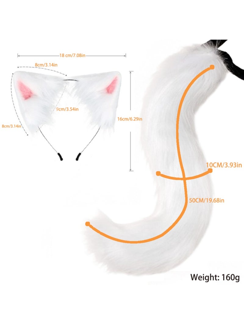 VUCATIN Cosplay Furry Wolf Cat Fox Tail and Ears Headband Set Costume Accessories Festival Fancy Party Toys Gift  - Image 3