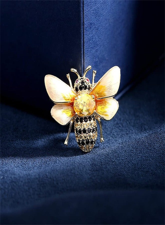 Dtja Rhinestone Bee Brooch Pin for Women Girls Fashion Cute Yellow Black Crystal Honeybee Bumblebee Animal Insect Brooches Lapel Pins Dainty Dress Accessories Wedding Christmas Birthday Jewelry Gift - Image 5