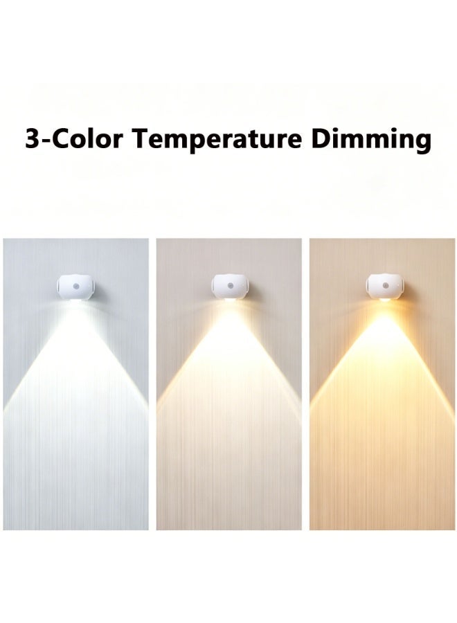 Rechargeable Magnetic Motion Sensor Night Light,  LED Wall Spotlight, 3 Color Models Motion Sensor Night Light, Rotatable Magnetic Wall Lamp for Home Decor, Bedroom, kitchen, Stairway, Closet,  Emergency Lighting - Image 3