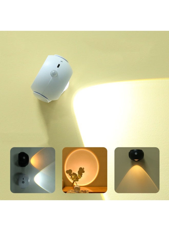 Rechargeable Magnetic Motion Sensor Night Light,  LED Wall Spotlight, 3 Color Models Motion Sensor Night Light, Rotatable Magnetic Wall Lamp for Home Decor, Bedroom, kitchen, Stairway, Closet,  Emergency Lighting - Image 2