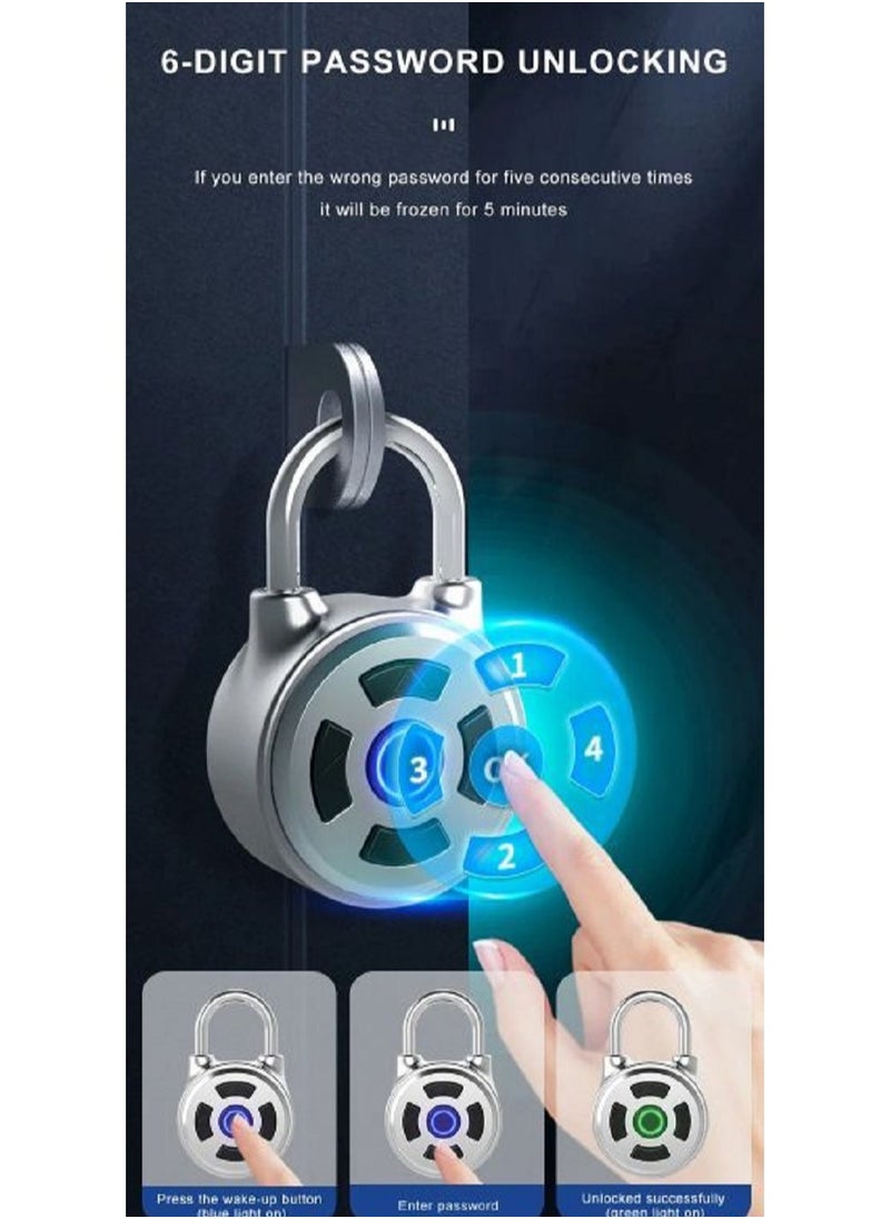 Bluetooth Padlock, Universal Mini Electronic Padlock APP Control Password Lock for Dormitory Cabinets Drawers Suitcase Intelligent Electronic Password APP Padlock