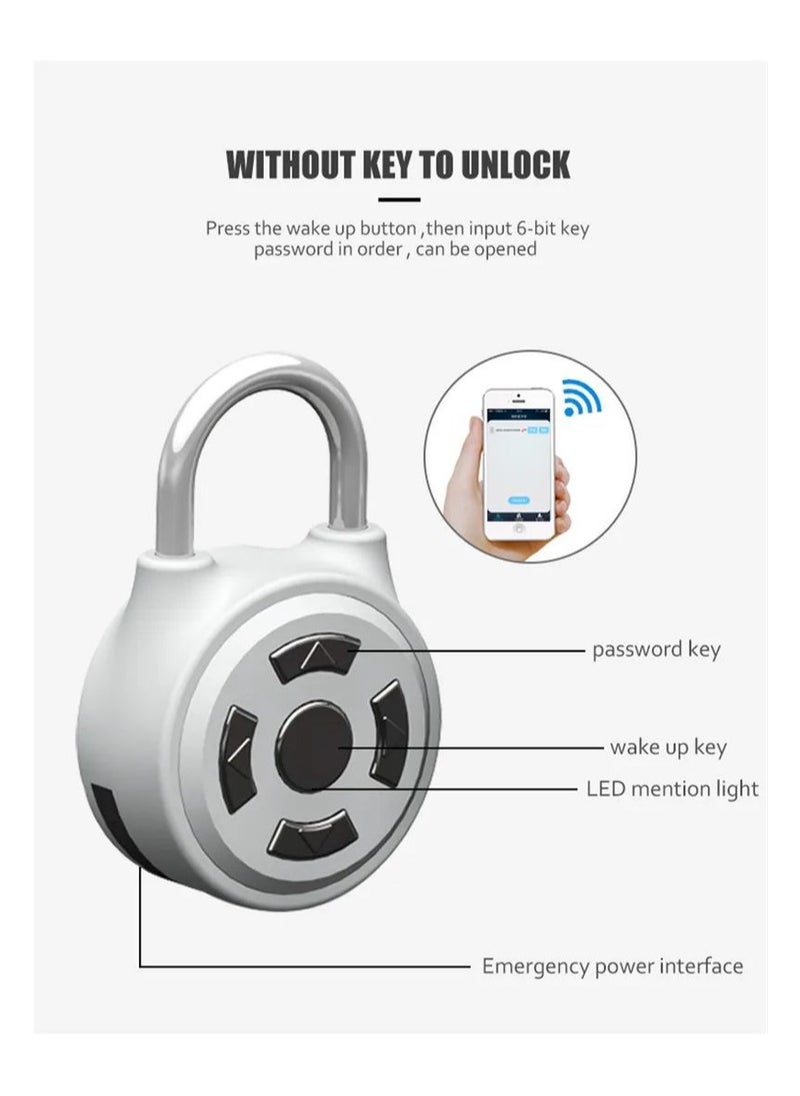 Bluetooth Padlock, Universal Mini Electronic Padlock APP Control Password Lock for Dormitory Cabinets Drawers Suitcase Intelligent Electronic Password APP Padlock