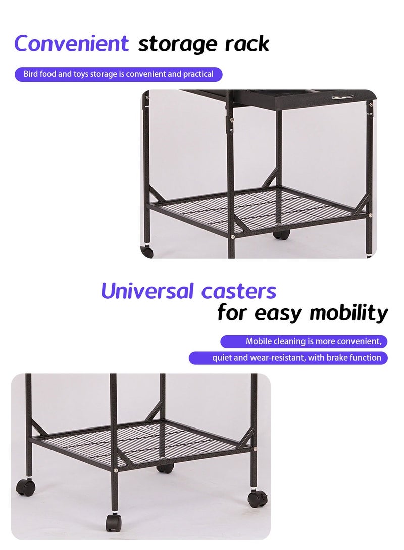 Kidle Large Bird Cage Luxury Bird House Open Top Standing Parrot Cage with Rolling Stand Bird Swing Toys Play Ladder Bird Supplies - Image 2