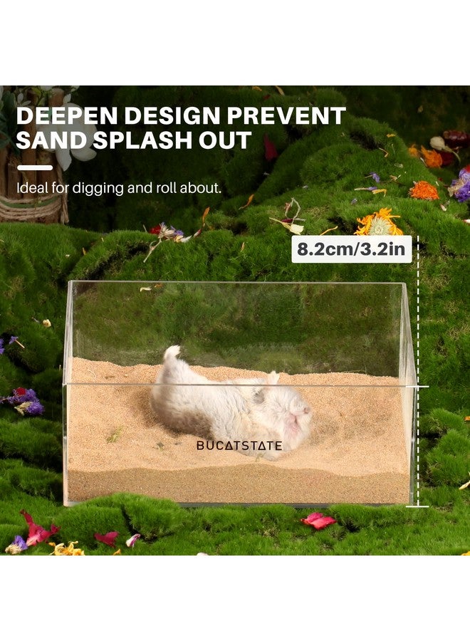 BUCATSTATE Hamster Sand Bath Container with Ladder - Acrylic Shower and Digging Room Litter Box for Mice Lemming Gerbils Small Animal (Rectangle Shaped) - Image 4