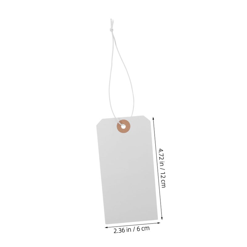 100Pcs White Blank Clothing Tags With Wire For Shoes Bags Labeling Organization Retail Crafting - Image 3