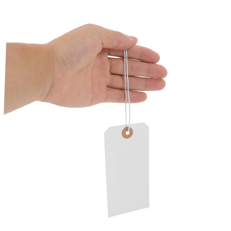 100Pcs White Blank Clothing Tags With Wire For Shoes Bags Labeling Organization Retail Crafting - Image 4