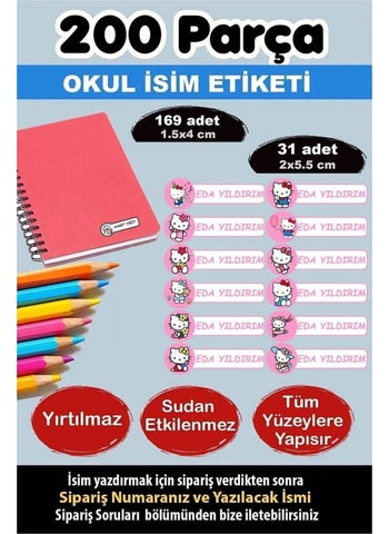 Kt Group School Label Pen Notebook Label Custom Name Label Hello Kitty 12 Figures 200 Pieces - pzsku/Z2A5E87505FAEBF62E84DZ/45/_/1725794051/2796bc59-135d-43d6-b755-8bd35b7be881