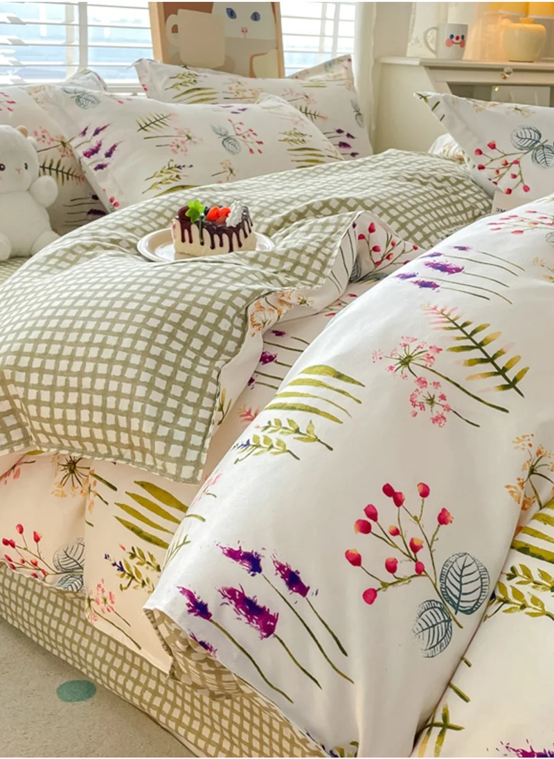 Sharpdo 4-Piece Set Bedding Modal Quilt Cover Set with 1 Quilt Cover 1 Sheet and 2 Pillowcases 2m Bed (200*230cm)