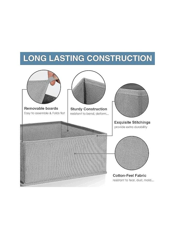 Y&D Uncovered Desktop Small Storage Box Six-piece Underwear Socks Finishing Box Student Storage Box Undivided Storage Box For Home Office Closet Toys Clothes Linen Sundries (gray) - Image 3