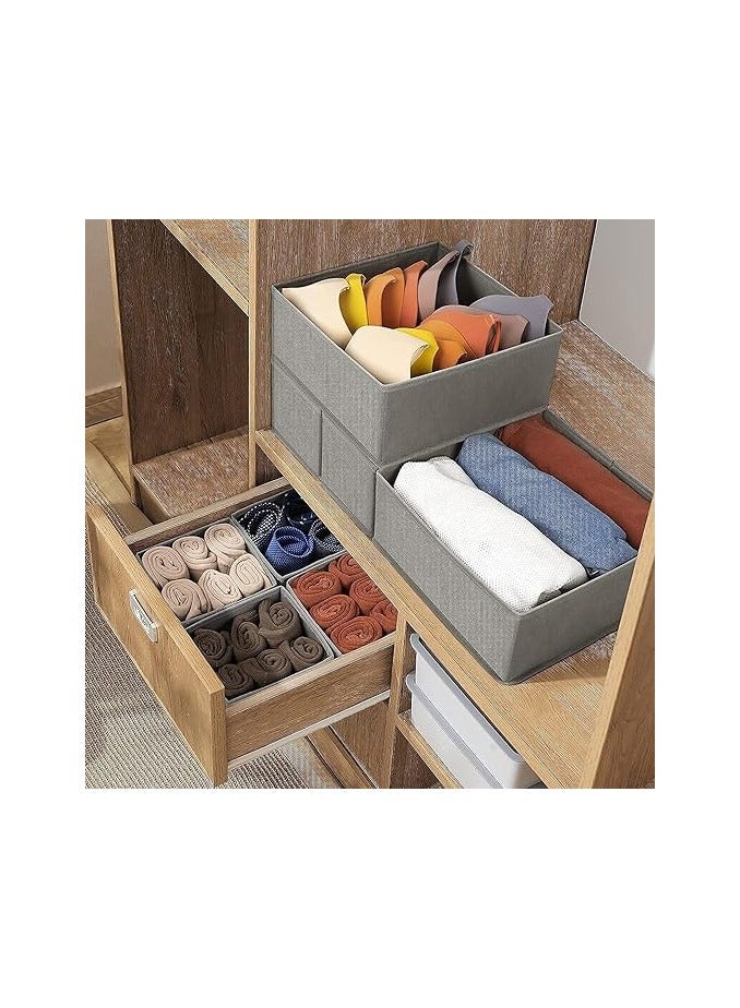 Y&D Uncovered Desktop Small Storage Box Six-piece Underwear Socks Finishing Box Student Storage Box Undivided Storage Box For Home Office Closet Toys Clothes Linen Sundries (gray) - Image 5