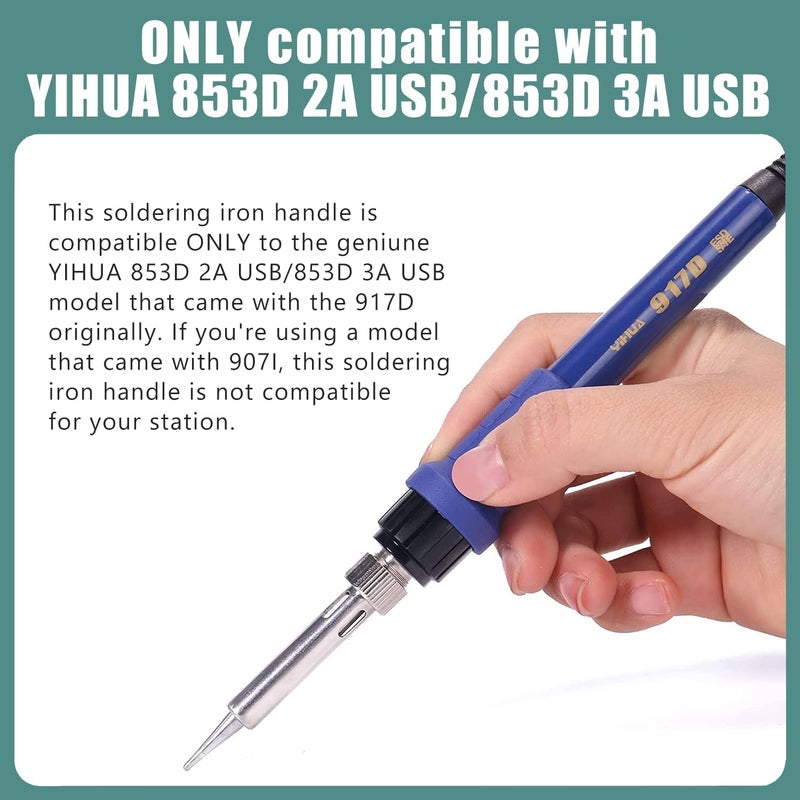 YIHUA 917D مقبض استبدال لحام باللون الأزرق ليد Yihua 853D 2A USB 853D 3A USB - Image 3