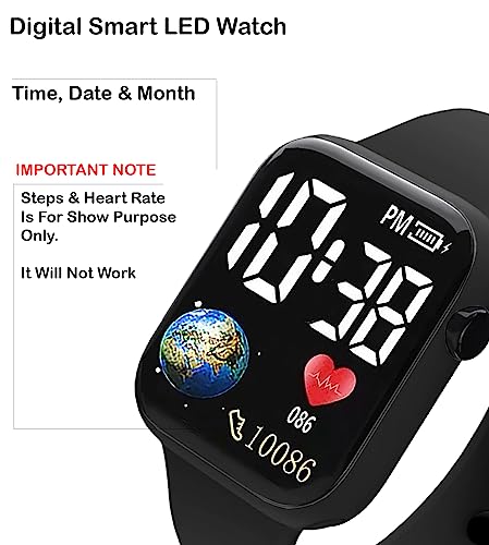 Matrix Kids Edition LED Watch, Waterproof & Shockproof LED Watch for Boys & Girls (Grey) (Black) - Image 3
