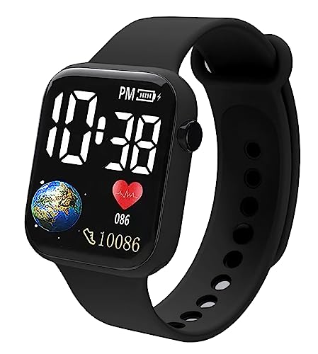 Matrix Kids Edition LED Watch, Waterproof & Shockproof LED Watch for Boys & Girls (Grey) (Black) - Image 1
