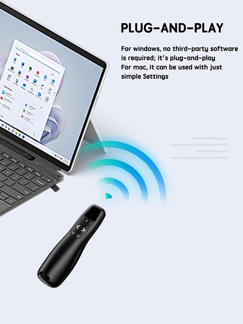 جهاز التحكم عن بعد للعروض التقديمية، جهاز تحكم لاسلكي عن بعد لعروض PowerPoint، جهاز تحكم PowerPoint 2.4GHz USB للكمبيوتر، اللابتوب، Mac (Y-018) - Image 5