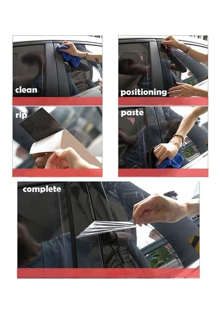 DEMULAX 8Pcs Glossy Black Car Pillar Sticker for Hyundai Creta - Image 3