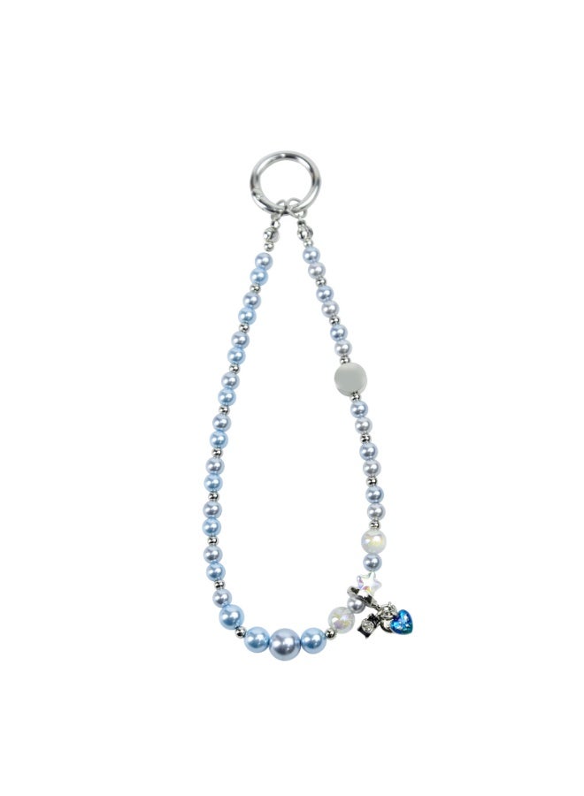 NIBEMINENT Super Cute Beaded Phone Charm – Trendy Phone Chain Wrist Strap, Shining Beads Chain Lanyard for Cell Phone