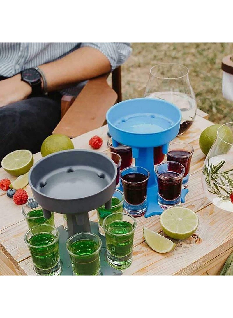 SYOSI Shot Glass Dispenser 6 Equal Divided, Gray Drinking Glass Holder Stand, Multiple Shots Liquid Dispenser for Filling Liquids, Party Pours Drinking Games Artifact Party Gift, Multiple Shots - Image 5