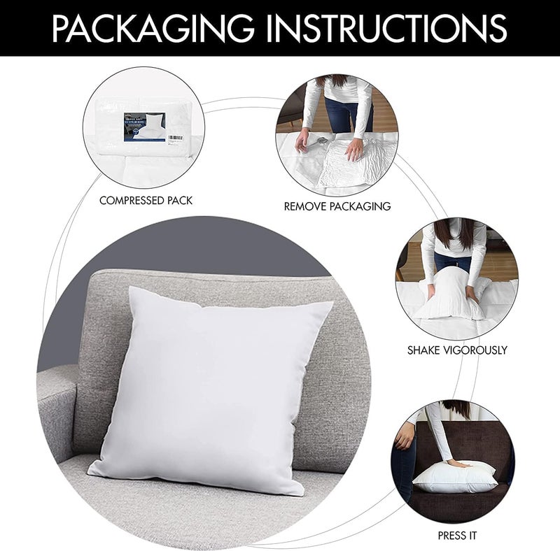 Torque Torque Premium Soft Square Shape Microfiber Filled Throw Cushion Filler 16x16 Indoor Decorative CushionPillow for Sofa Bed Couch Vacuum Packed Pack of 3  - Image 4