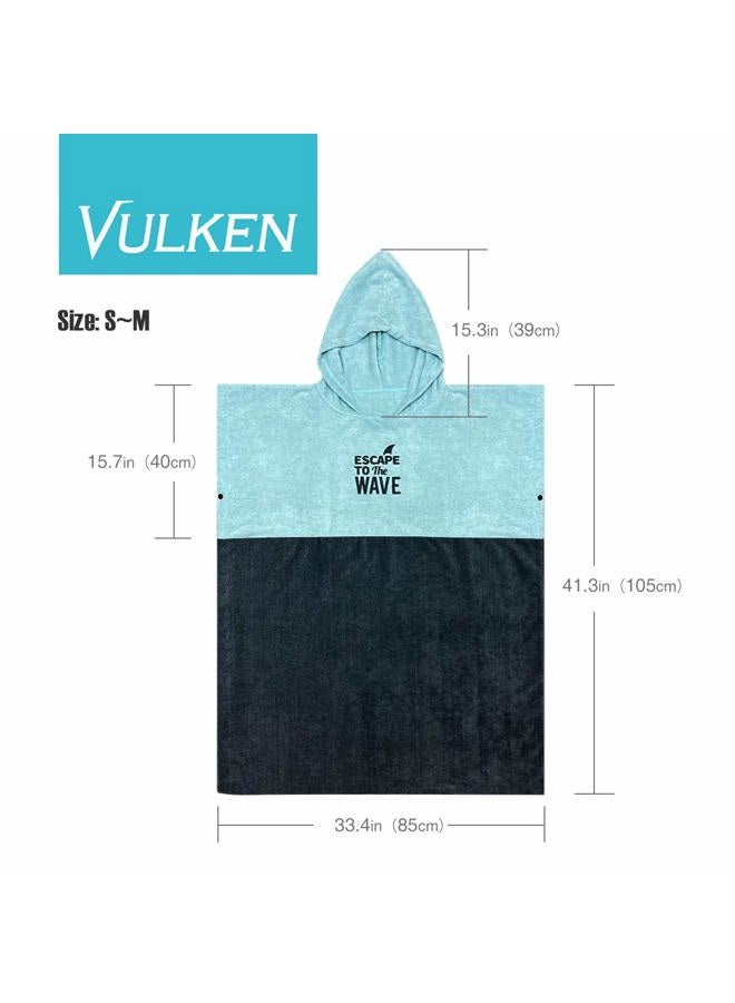 Vulken Extra Large Teal Blue Thick Hooded Beach Towel Changing Robe. Surf Poncho Women for Easy Change in Public. Quick Dry Microfiber Toweling for The Beach, Pool, Lake, Water Park. S/M - Image 5