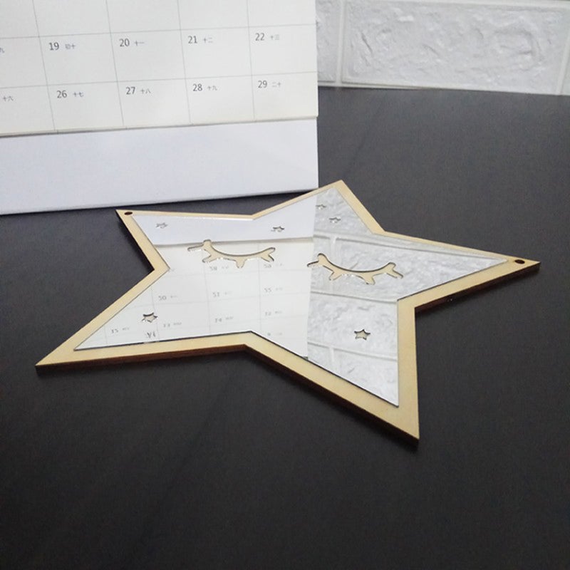 2pcs Wall Mirror Frame Hanging Mirror in the Shape of Five-pointed Star - Image 5