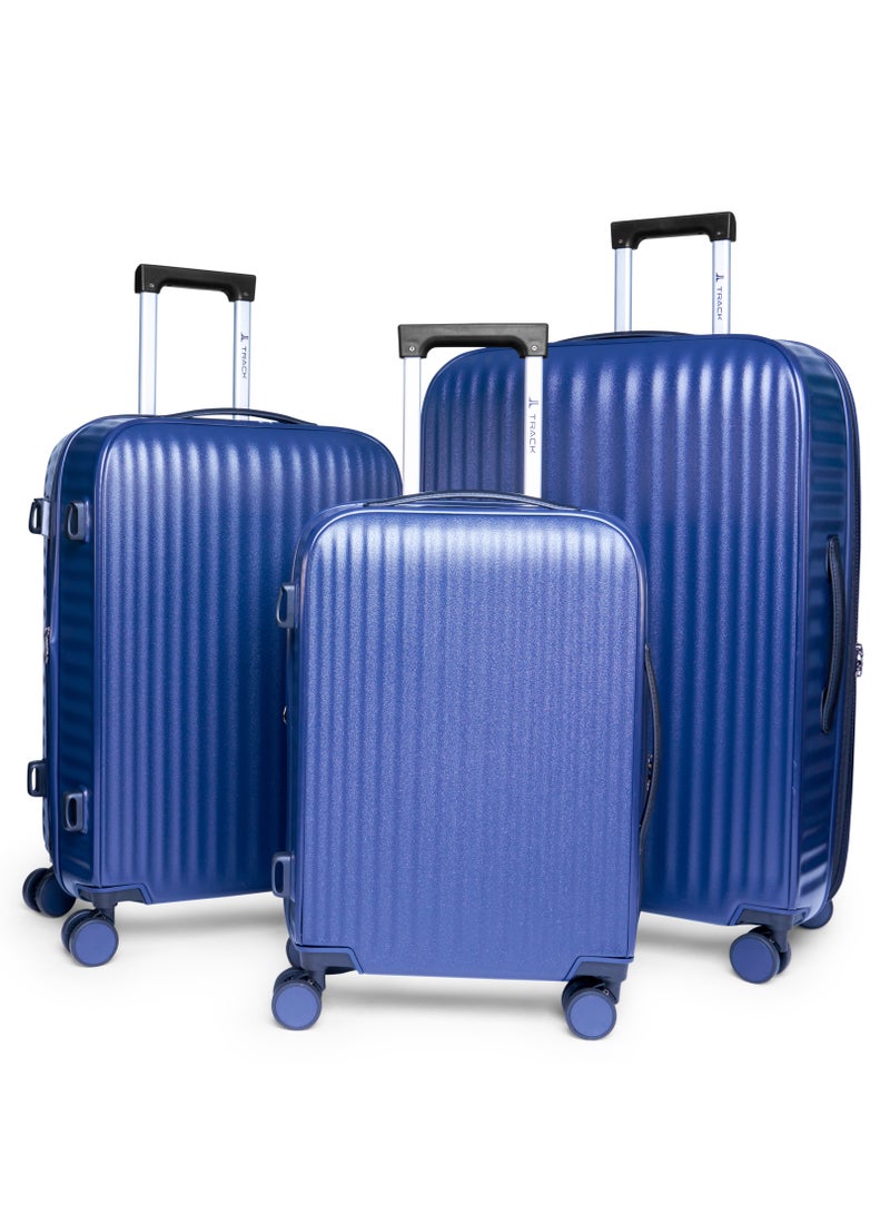Track Track Oak Hardshell Luggage Set Navy – Durable PP Hardcase Suitcase, Lightweight Expandable Carry-on & Check-in Luggage, Secure Lock & Zipper, 4 Double Spinner Wheels, Organized Packing Suitcase  - Image 1