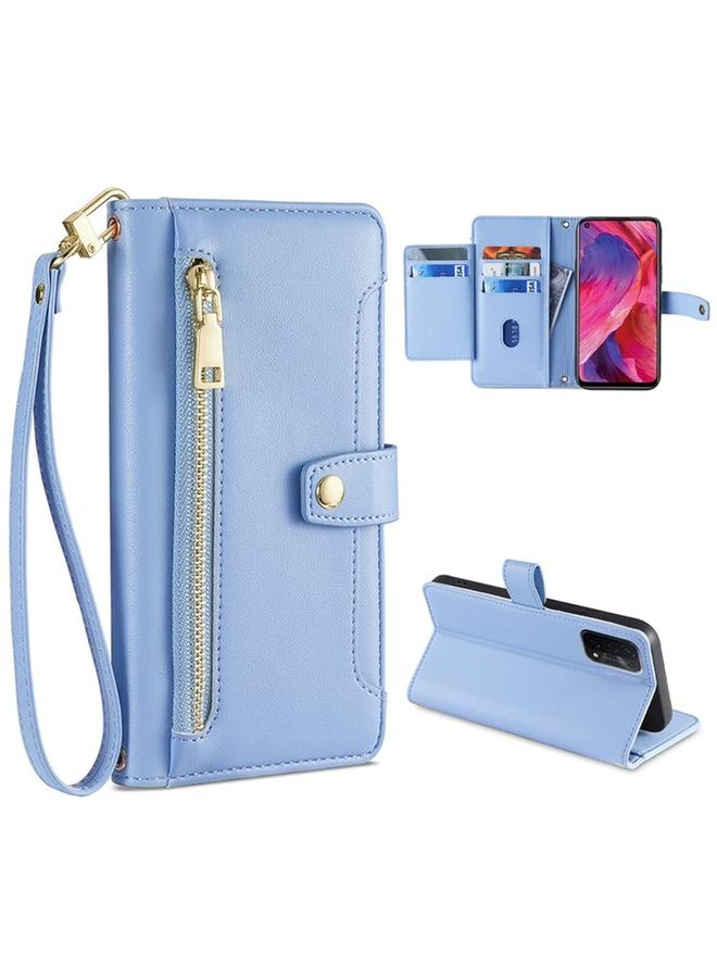 اس-توب جراب هاتف OPPO A54 5G من جلد الأغنام مع سحاب ومحفظة وغطاء حماية متقاطع للجسم - Image 1