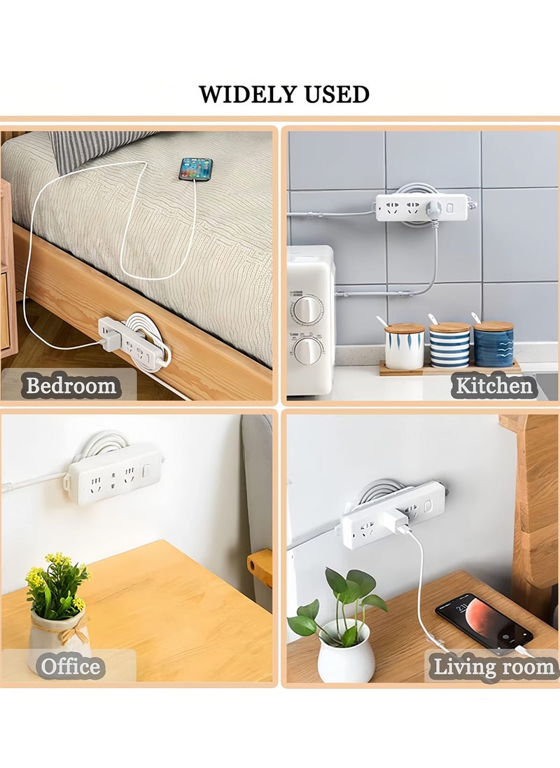 SYOSI 6 Piece Power Strip Holders Socket Fixers 360° Rotation Self Adhesive Desktop Socket Fixers Punch-Free Power Strip Holders For Kitchen Home Office Cable Management  - Image 4