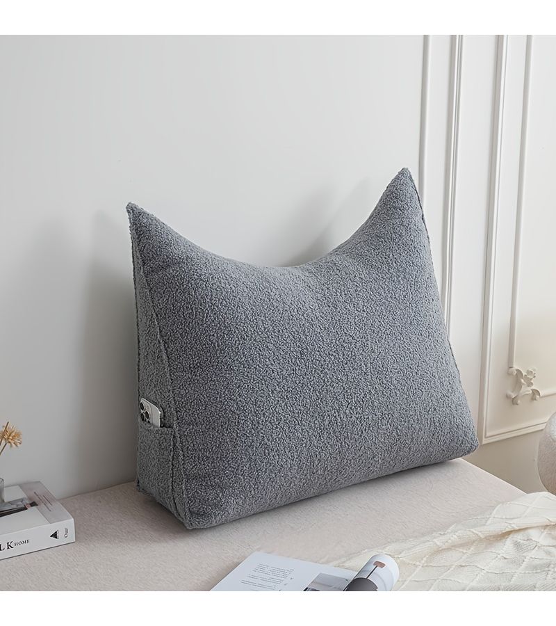 Coffee Triangular Wedge Pillow With Side Storage Pocket Soft Skin Friendly For Reading Or Lumbar Support - Image 2