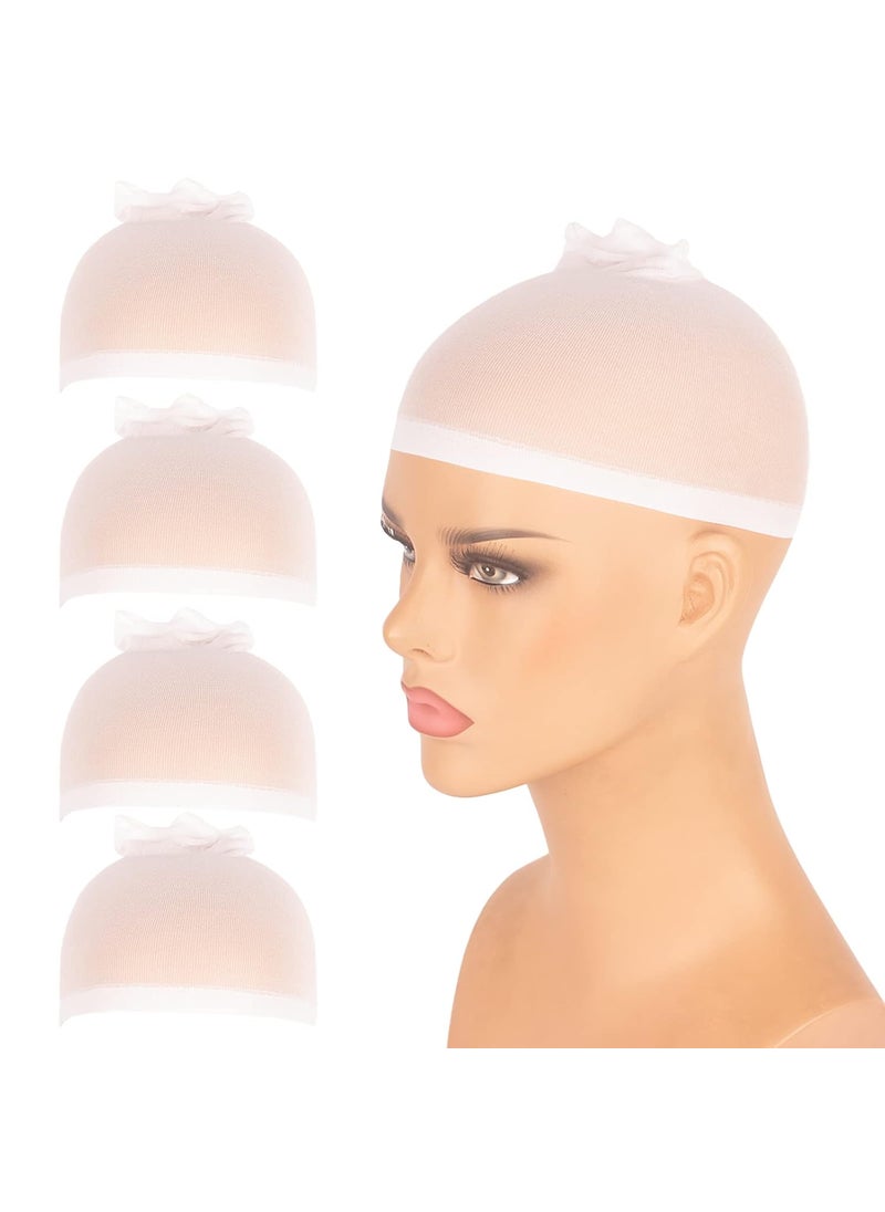 Askuang - White Wig Caps 4PCS Individually WrappedASKUANG Stretchy Nylon Wig Caps for Women Lace Front Wig Stocking Caps for Wigs - Image 1