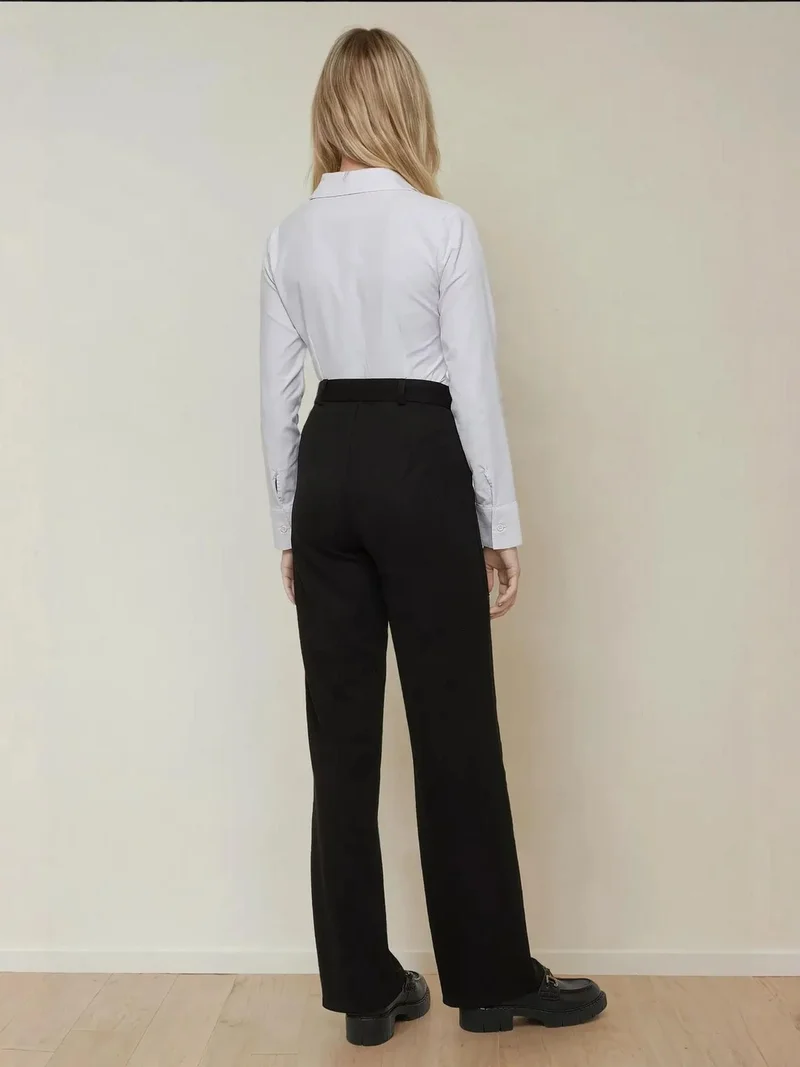 HICCUP Straight Leg Pants with Stitch Detailed