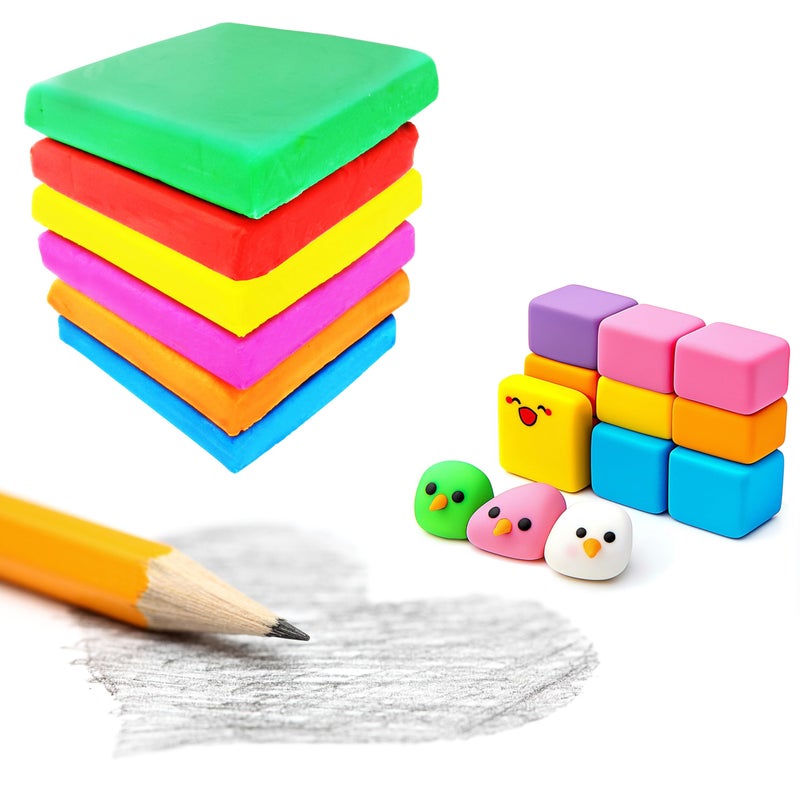 RONDURE Kneaded Eraser for Artists Drawing, Sketching, 6 Pcs Moldable & Stretchy Clay Gum Erasers Putty Kneadable and Scented for Art Student - Image 1
