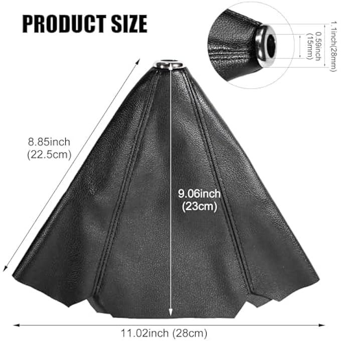 ريحني غطاء غبار مقبض ناقل الحركة العالمي لناقل الحركة يدوي أسود من جلد PU غطاء حذاء ناقل حركة أوتوماتيكي - Image 5
