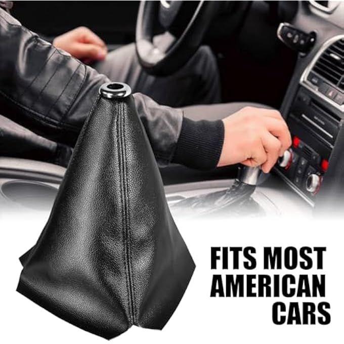 ريحني غطاء غبار مقبض ناقل الحركة العالمي لناقل الحركة يدوي أسود من جلد PU غطاء حذاء ناقل حركة أوتوماتيكي - Image 3