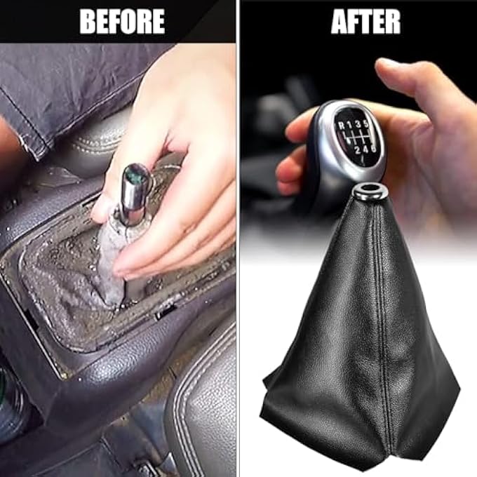 ريحني غطاء غبار مقبض ناقل الحركة العالمي لناقل الحركة يدوي أسود من جلد PU غطاء حذاء ناقل حركة أوتوماتيكي - Image 2