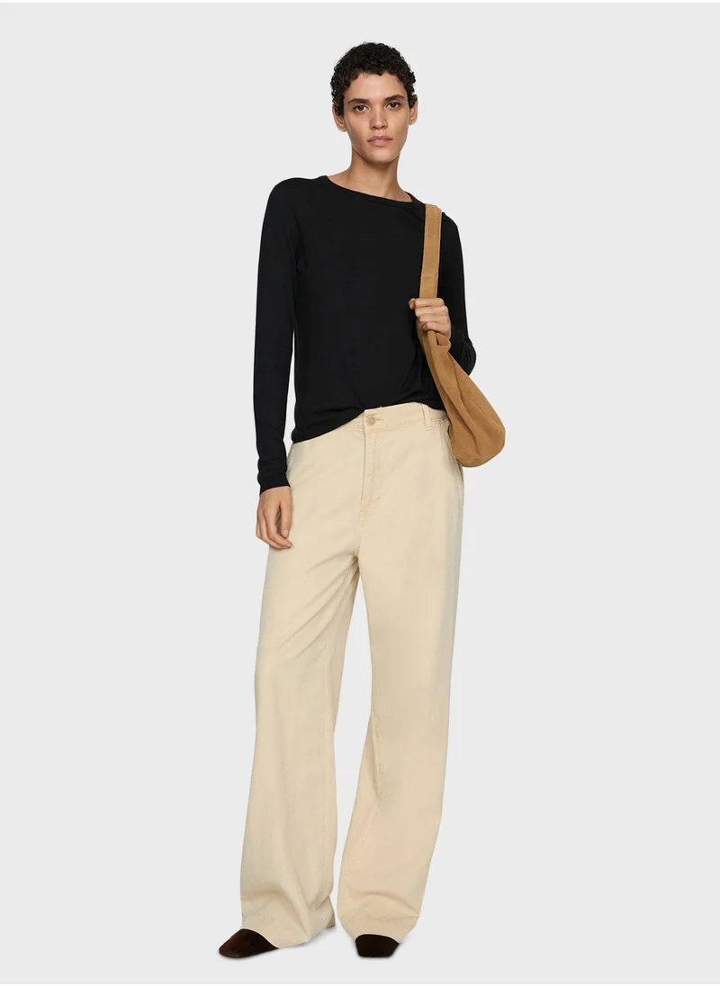 MANGO Fine-Knit Crew Neck Sweater