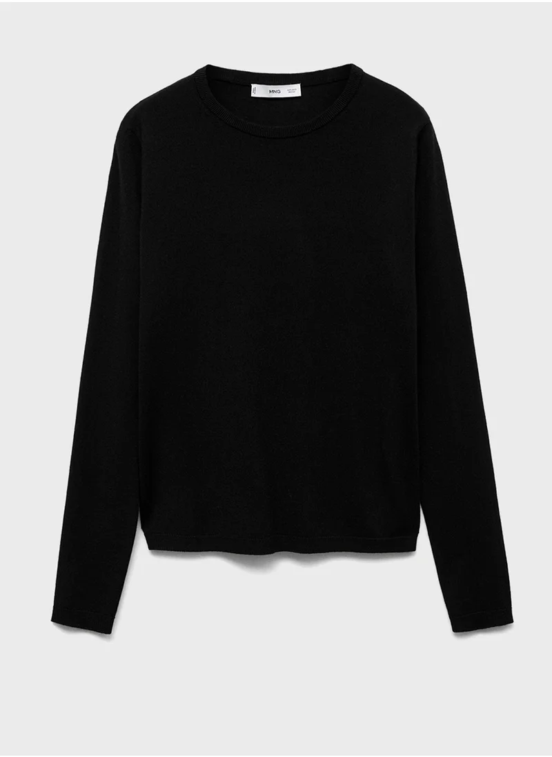 MANGO Fine-Knit Crew Neck Sweater