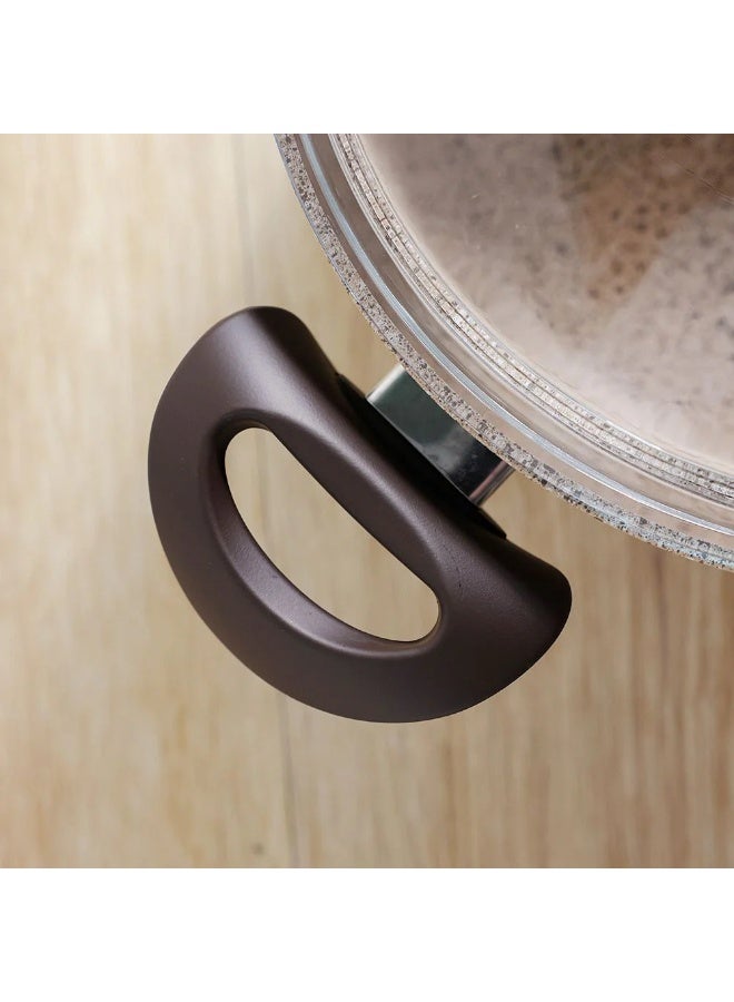 Falez Creamy Granite Casserole 24x11cm Premium Nonstick Granite Cooking Pot with Glass Lid Induction Ready, Durable Kitchen Cookware - Image 5